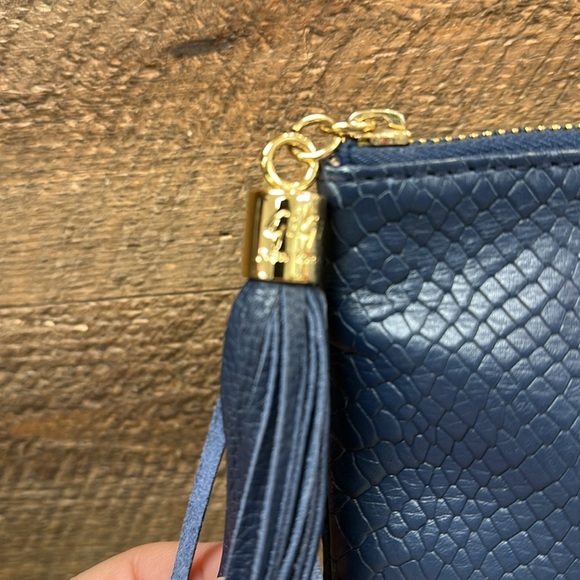 Navy Blue Clutch with Tassel - Picture 6 of 9
